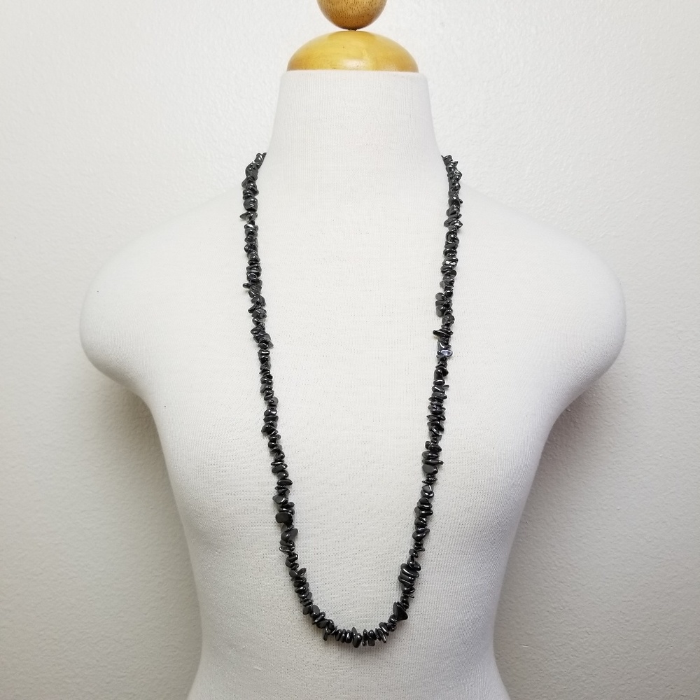 Hematite Gemstone Chip Necklace